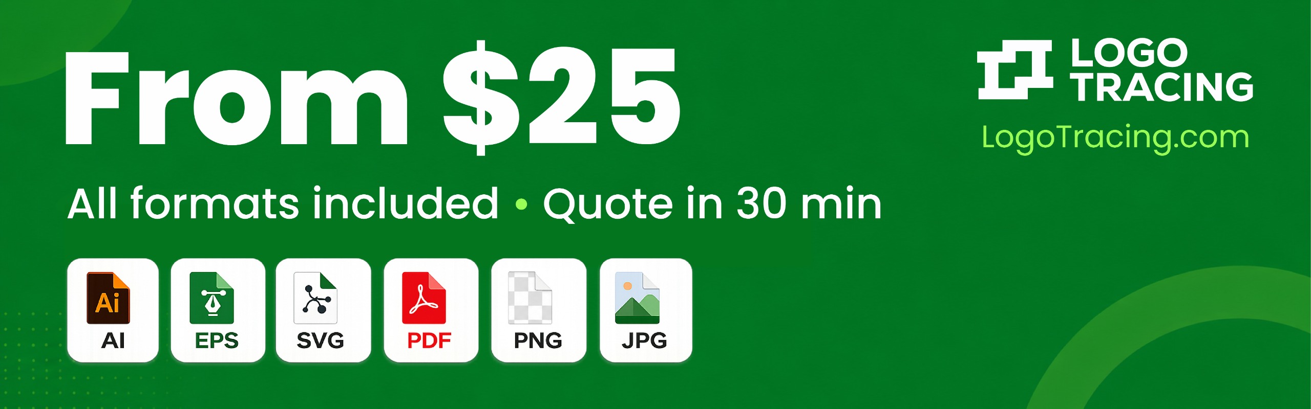 Professional logo vectorization pricing starting from $25
